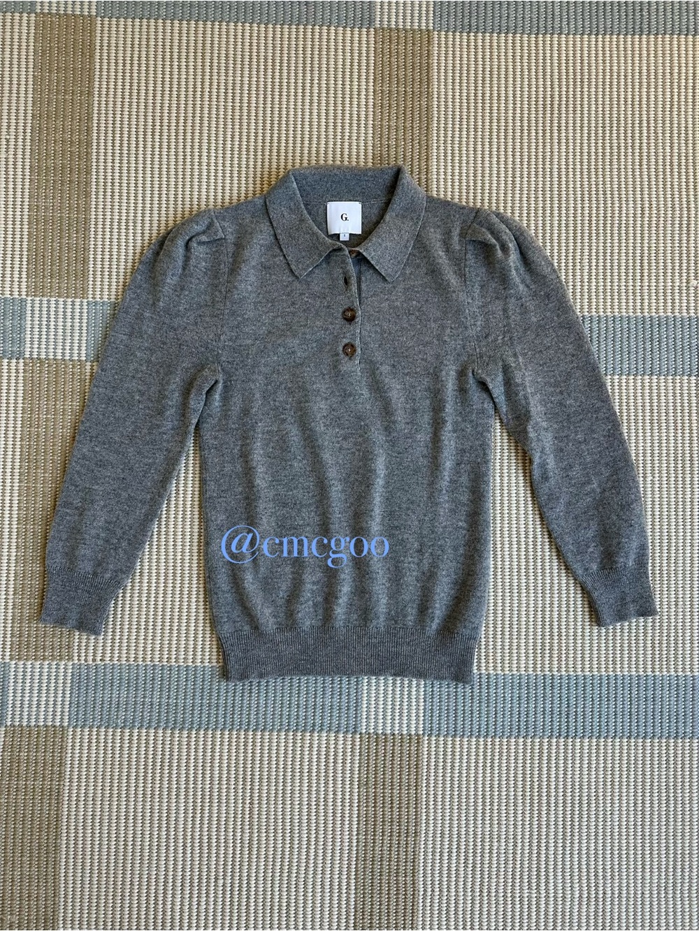 G. Label Riley puff-sleeve polo sweater